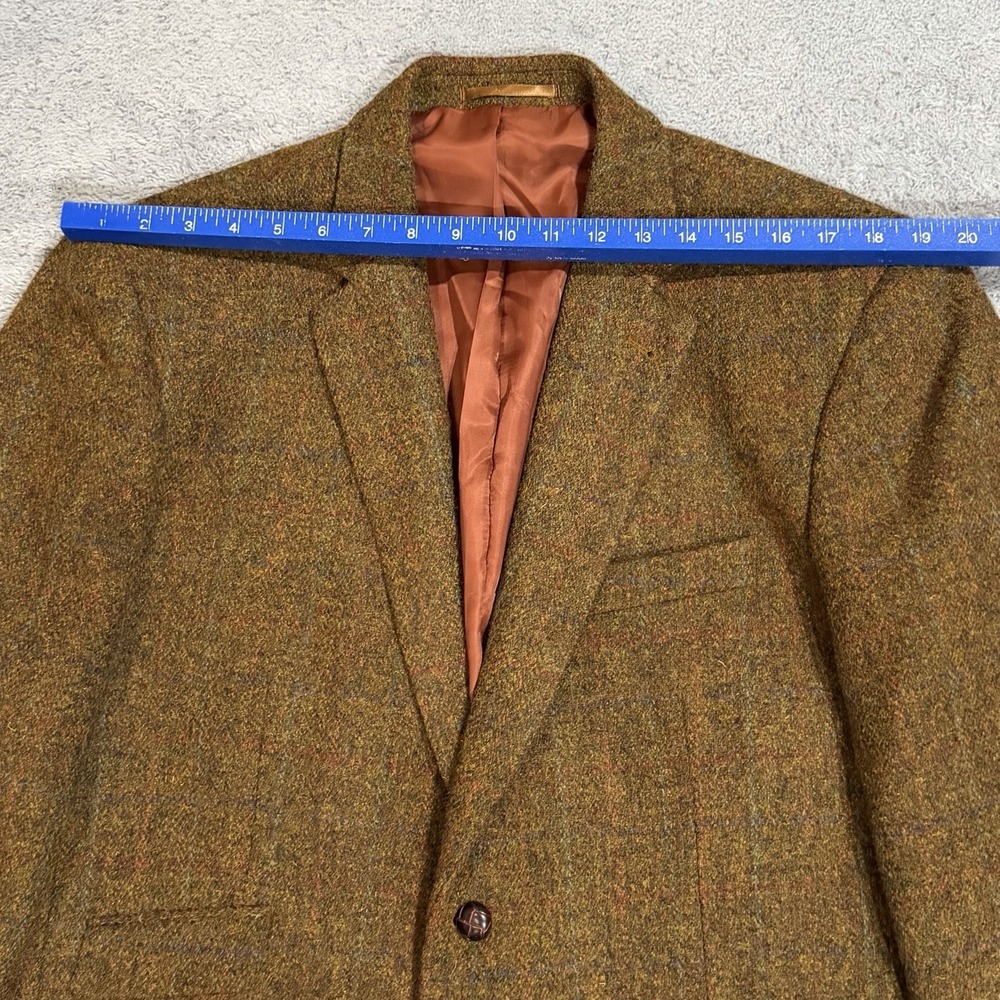 Harris Tweed Blazer Men's 46R 100% Pure New Wool Orange Colorful Suit Jacket - Picture 5 of 11